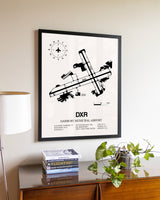 Danbury Municipal Airport aviation wall décor in black wood frame