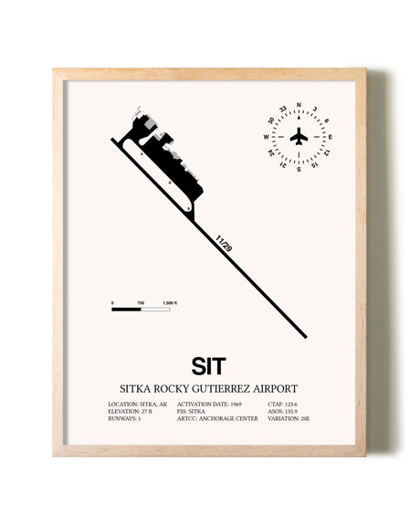 Sitka Rocky Gutierrez Airport framed wall art in white frame