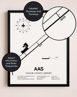 Framed Taylor County Airport layout wall art poster