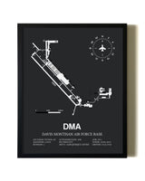 Unframed Davis Monthan Air Force Base map print poster