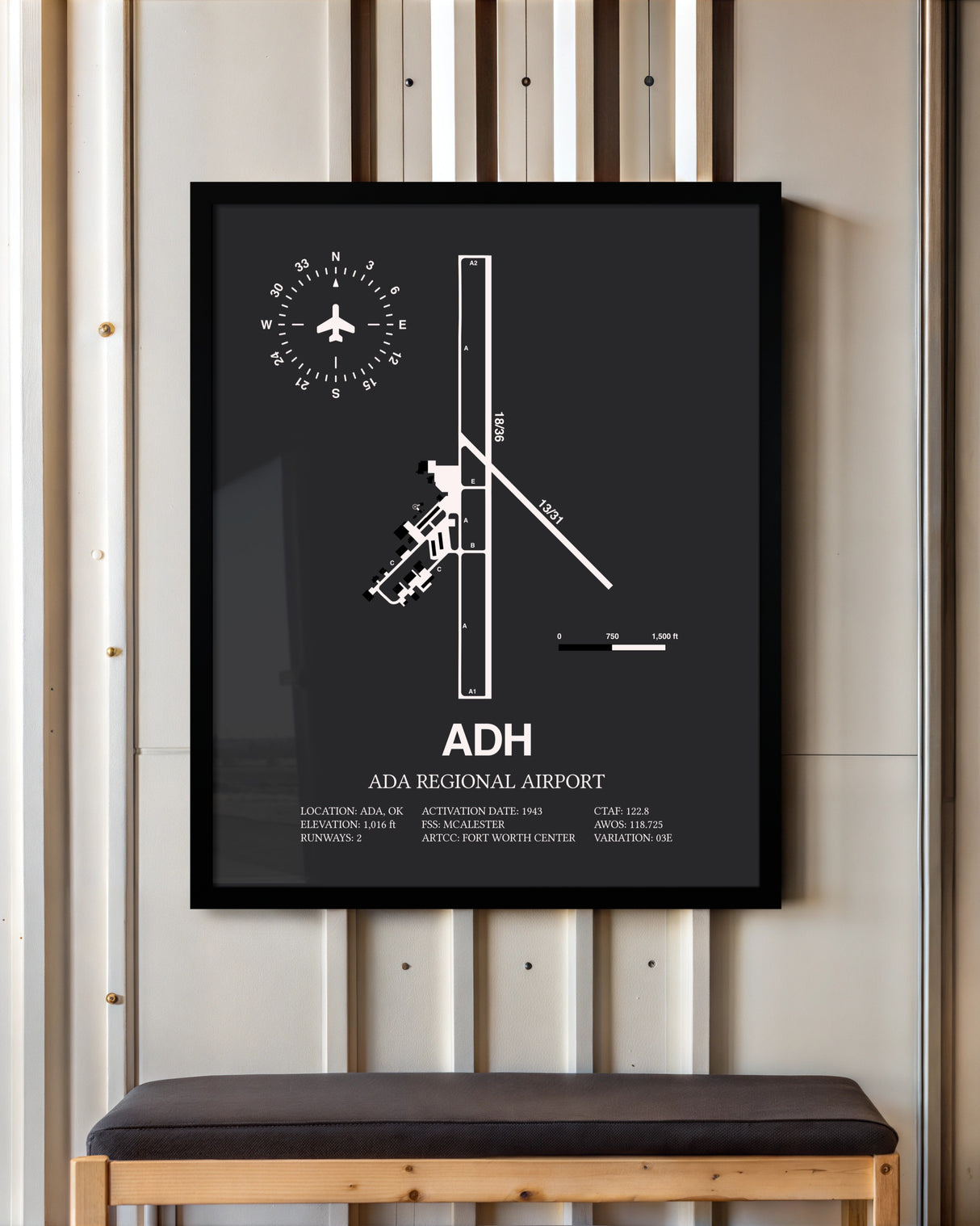 Frame color options for Ada Regional Airport Wall Art