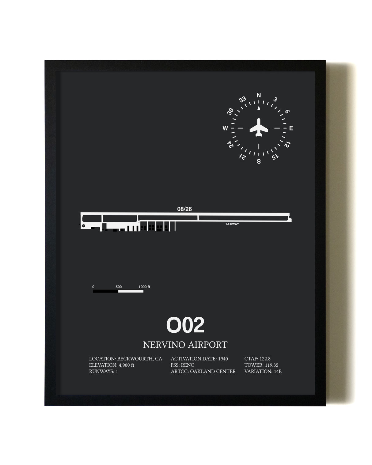 Unframed Nervino Airport map print poster