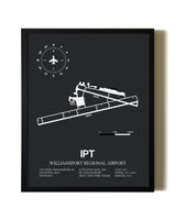 Unframed Williamsport Regional Airport map print poster