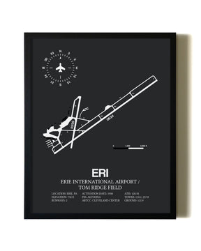 Unframed Erie International Airport / Tom Ridge Field map print poster