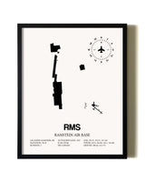 Framed Ramstein Air Base wall art poster in black frame