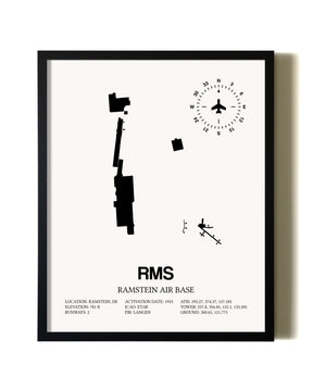 Framed Ramstein Air Base wall art poster in black frame