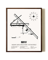 Mojave Air & Space Port / Rutan Field aviation print in walnut frame