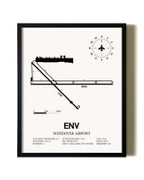 Framed Wendover Airport wall art poster in black frame