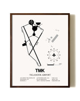 Tillamook Airport aviation print in walnut frame