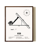 Valkaria Airport aviation print in walnut frame