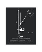 Gray Framed Chickasha Municipal Airport layout wall art poster