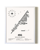 Brighton Airport airport map poster in oak frame