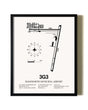 Framed Wadsworth Municipal Airport wall art poster in black frame