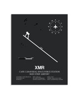 Gray Framed Cape Canaveral Space Force Station Skid Strip Airport layout wall art poster