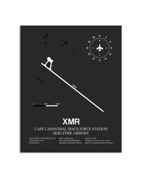 Gray Framed Cape Canaveral Space Force Station Skid Strip Airport layout wall art poster