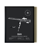 Unframed Statesville Regional Airport map print poster