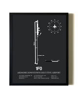 Unframed Ardmore Downtown Executive Airport map print poster