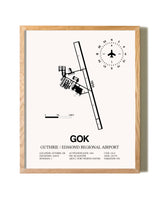 Guthrie / Edmond Regional Airport framed print in natural wood frame