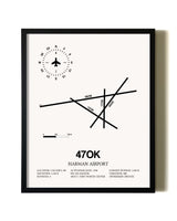 Framed Harman Airport wall art poster in black frame