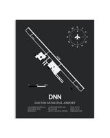 Gray Framed Dalton Municipal Airport layout wall art poster