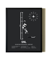 Unframed Shawnee Regional Airport map print poster