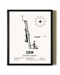 Framed Bob Sikes Airport wall art poster in black frame