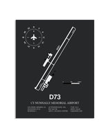 Gray Framed Cy Nunnally Memorial Airport layout wall art poster