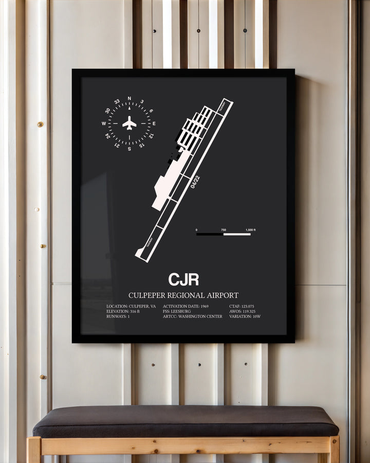 Frame color options for Culpeper Regional Airport Wall Art