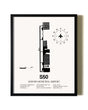 Framed Auburn Municipal Airport wall art poster in black frame