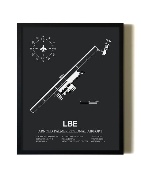 Unframed Arnold Palmer Regional Airport map print poster