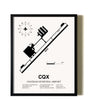 Framed Chatham Municipal Airport wall art poster in black frame