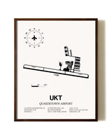 Quakertown Airport aviation print in walnut frame
