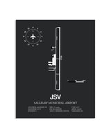 Gray Framed Sallisaw Municipal Airport layout wall art poster