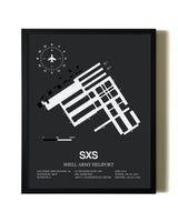 Unframed Shell Army Heliport map print poster