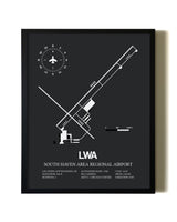 Unframed South Haven Area Regional Airport map print poster