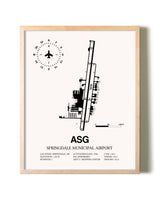 Springdale Municipal Airport framed wall art in white frame