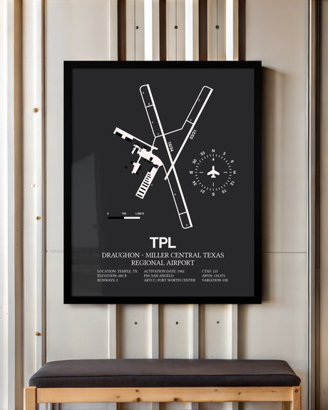 Frame color options for Draughon-Miller Central Texas Regional Airport Wall Art