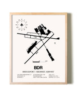 Bridgeport / Sikorsky Airport framed wall art in white frame