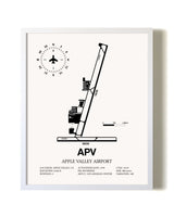Apple Valley Airport airport map poster in oak frame