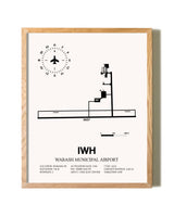 Wabash Municipal Airport framed print in natural wood frame