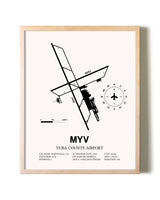 Yuba County Airport framed wall art in white frame
