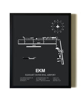 Unframed Elkhart Municipal Airport map print poster