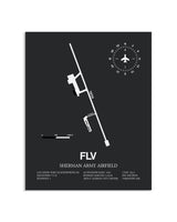 Gray Framed Sherman Army Airfield layout wall art poster