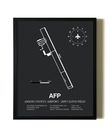 Unframed Anson County Airport - Jeff Cloud Field map print poster