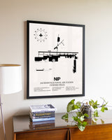 Jacksonville Naval Air Station (Towers Field) aviation wall décor in black wood frame