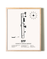 George M. Bryan Airport framed wall art in white frame