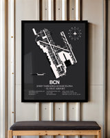 Frame color options for Josep Tarradellas Barcelona-El Prat Airport Wall Art