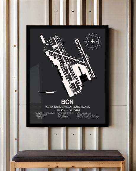 Frame color options for Josep Tarradellas Barcelona-El Prat Airport Wall Art