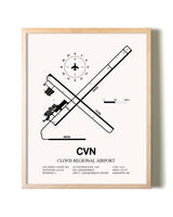 Clovis Regional Airport framed wall art in white frame