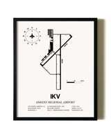 Framed Ankeny Regional Airport wall art poster in black frame